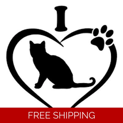 I love cat heart paw Die Cut Vinyl Decal sticker I love cat heart paw Die Cut Vinyl Decal sticker